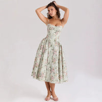 Elodie Corset Midi Dress — Floral