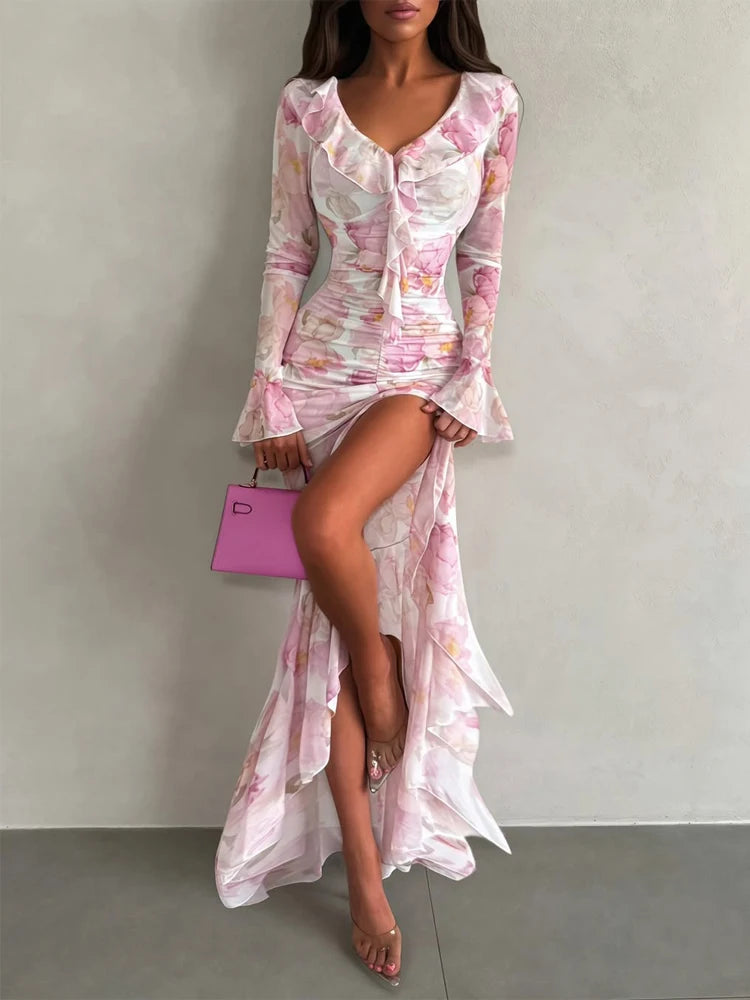 Aurelia Floral V-Neck Chiffon Maxi Dress - product image 5
