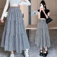 Wren Checkered Tiered Midi Skirt - product image 3