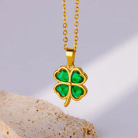 Kiera Four-Leaf Clover Zircon Necklace - Clover Celeste