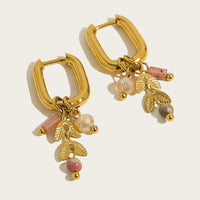 Lilia Natural-Stone Charm Hoop Earrings