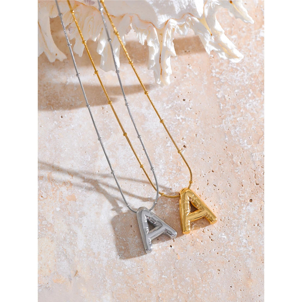 Della 18K PVD Initial Pendant Necklace