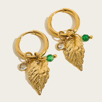 Lilia Natural-Stone Charm Hoop Earrings