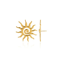 Marigold Sunburst Geometric Stud Earrings