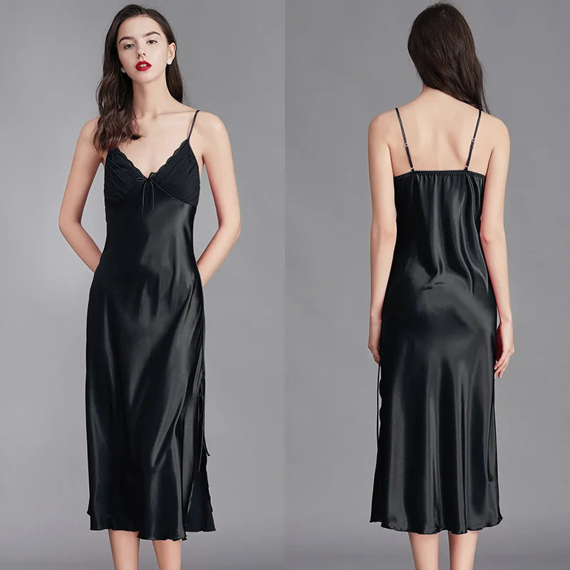 Giada Satin-Look Lace-Trim Sleeveless Nightdress - product image 3