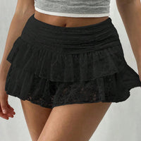 Talia Floral Lace Ruffle Bloomer Mini Skirt - product image 3