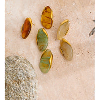 Iona Resin Geometric Stud Earrings - Green