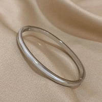 Brea Smooth Stainless Steel Bangle Bracelet