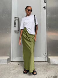 Odelia Satin-Look Trumpet Maxi Skirt - product image 5