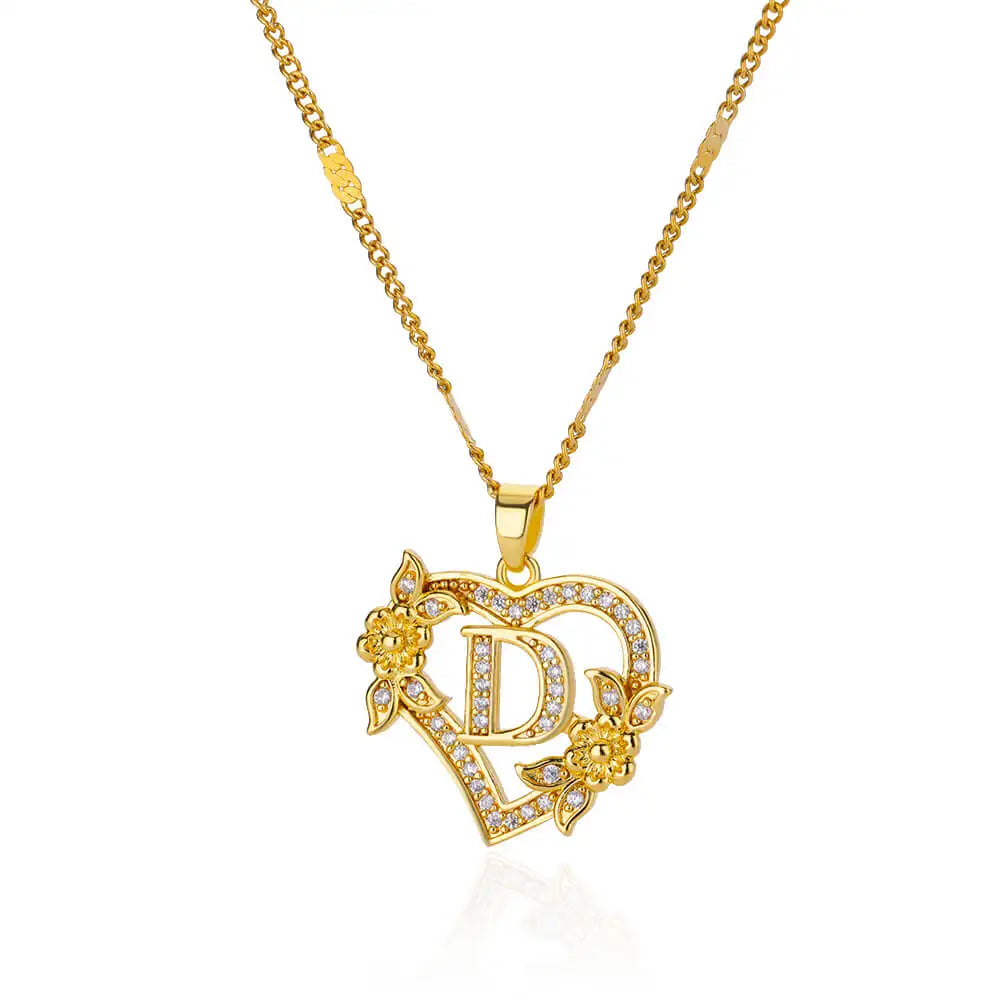 Callista Heart Initial Zircon Necklace - G