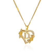 Callista Heart Initial Zircon Necklace - G