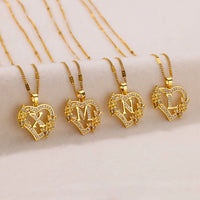 Callista Heart Initial Zircon Necklace - D