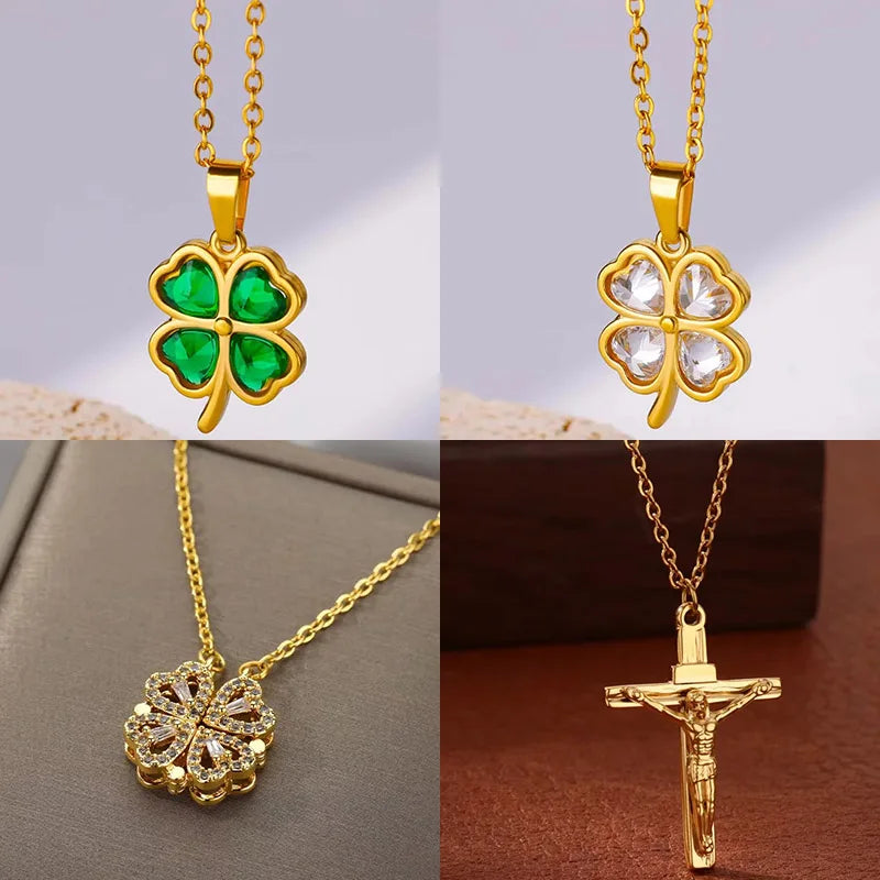 Kiera Four-Leaf Clover Zircon Necklace - Clover Amelie