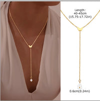 Flora Y-Shape Lariat Necklace - Luna / Gold