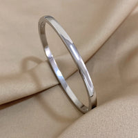 Brea Smooth Stainless Steel Bangle Bracelet