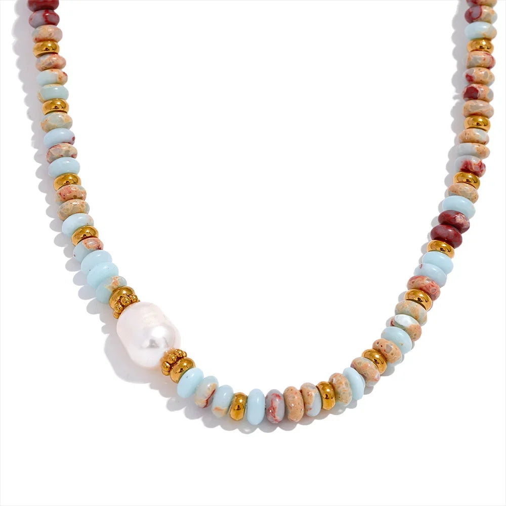 Noemie Freshwater Pearl & Natural-Stone Necklace