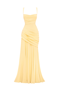 Sura Cowl-Neck Chiffon Maxi Dress - Lemon - product image 7