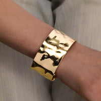 Gisella Textured Open Cuff Bracelet - Cuff Celeste / Gold