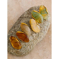 Iona Resin Geometric Stud Earrings - Orange