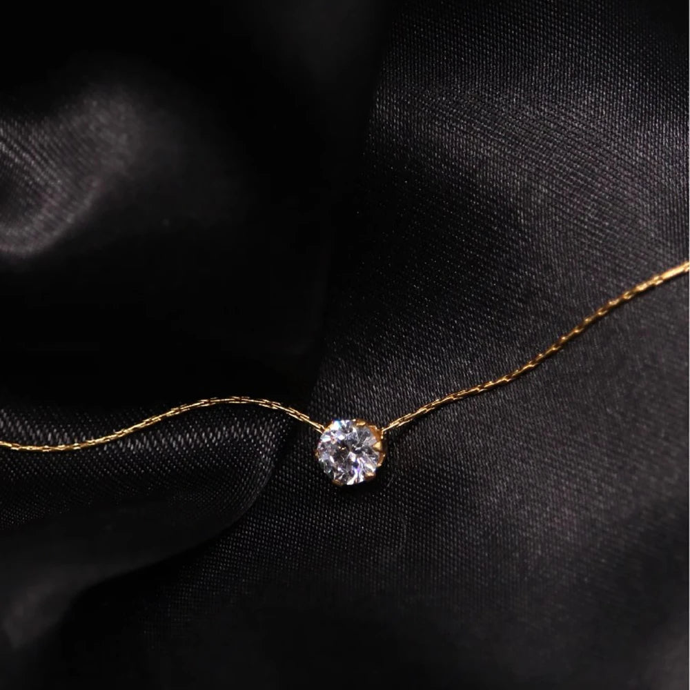 Cecile Cubic-Zirconia Round Pendant Necklace - Silver