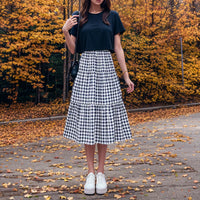 Wren Checkered Tiered Midi Skirt - product image 8