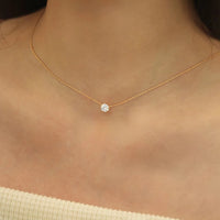 Cecile Cubic-Zirconia Round Pendant Necklace - Gold