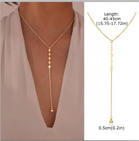 Flora Y-Shape Lariat Necklace - Marina / Gold