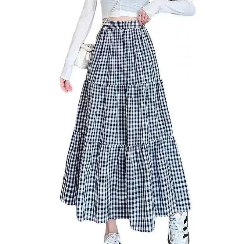 Wren Checkered Tiered Midi Skirt - product image 7