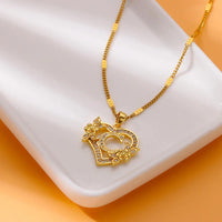 Callista Heart Initial Zircon Necklace - C