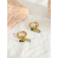 Lilia Natural-Stone Charm Hoop Earrings - Charm Belle