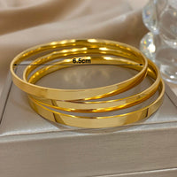 Sabina 3-Piece Glossy Stacking Bangle Set - Silver