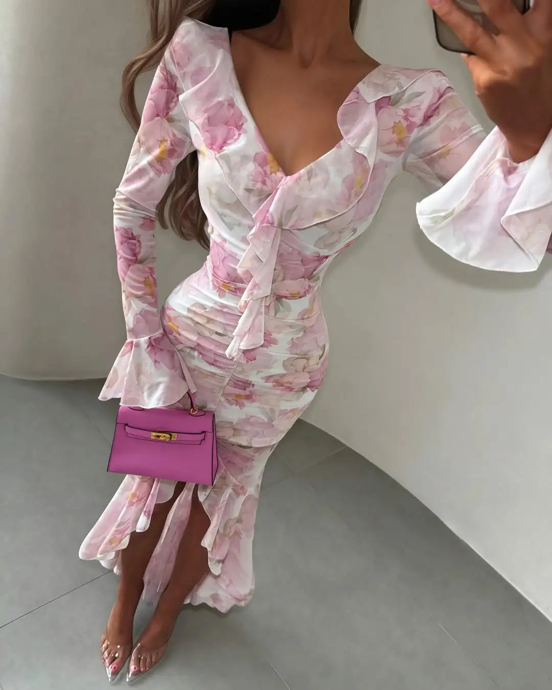 Aurelia Floral V-Neck Chiffon Maxi Dress - product image 8