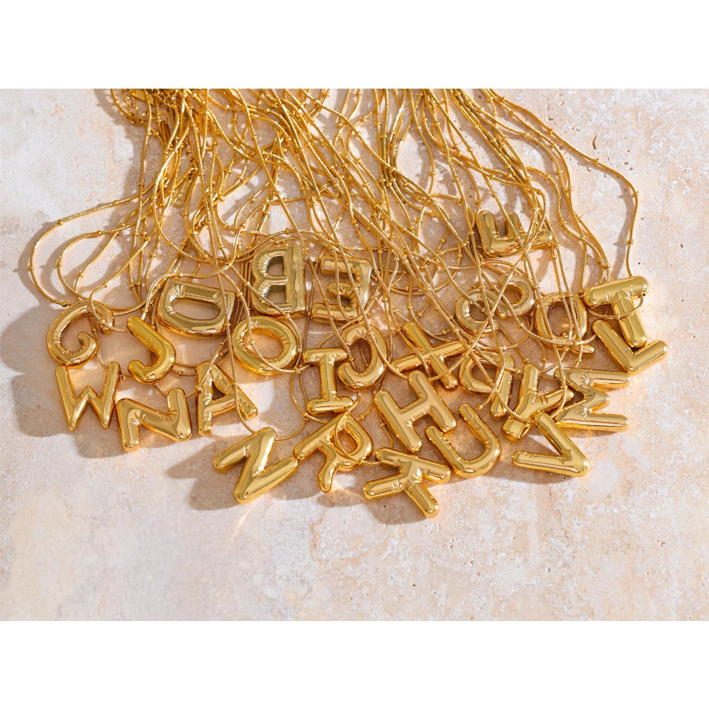Della 18K PVD Initial Pendant Necklace - Gold / A