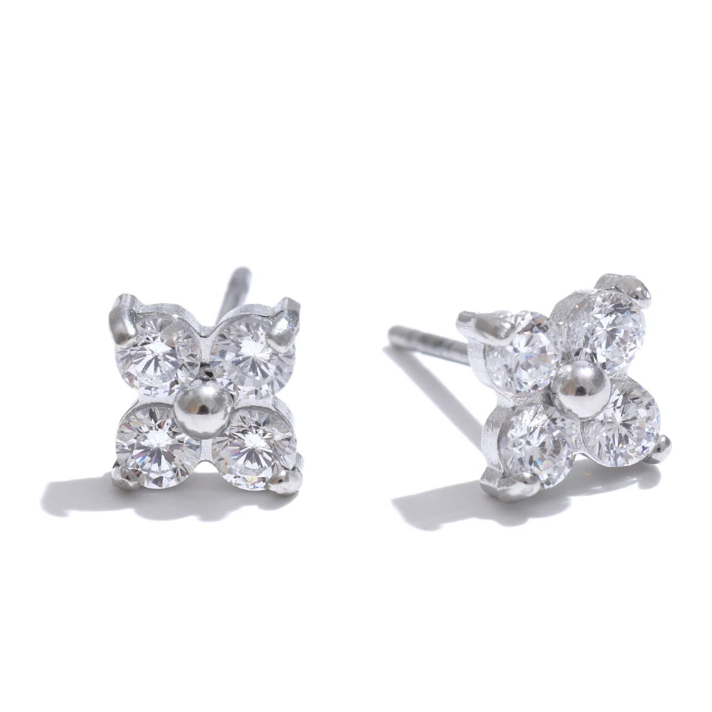Esme Cubic-Zirconia Flower Stud Earrings