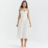 Elodie Corset Midi Dress — White