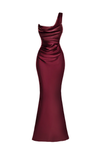 Thalassa One-Shoulder Satin Maxi Dress - Cherry Red - product image 7