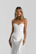 Elowenne Strapless Lace-Up Corset Bodysuit