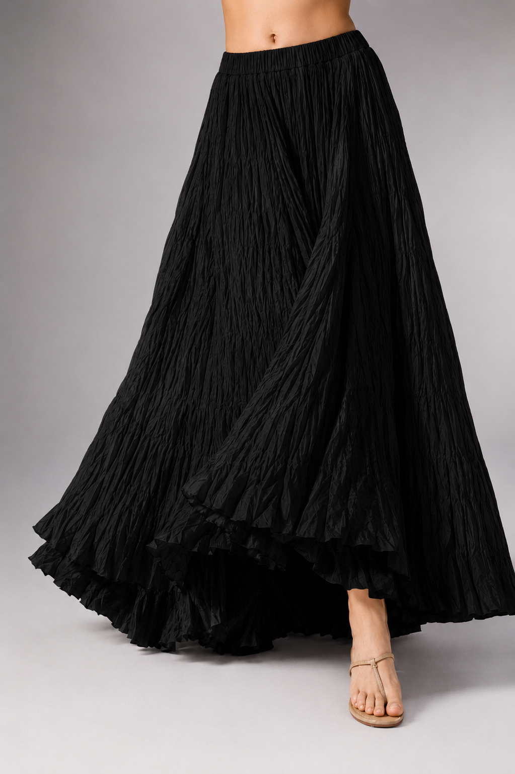 Ottavia High-Waist Pleated Maxi Skirt