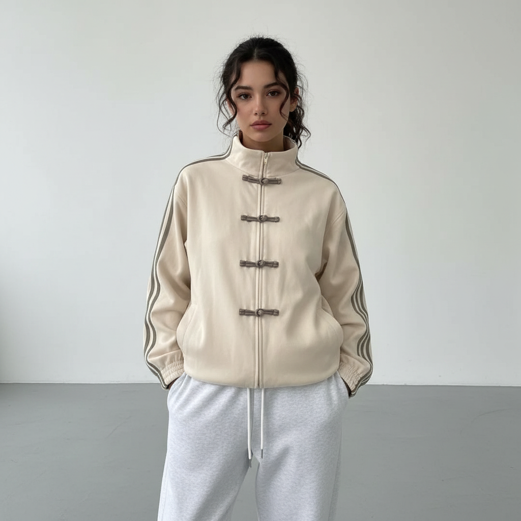 Flavienne Contrast-Stripe Zip Track Jacket