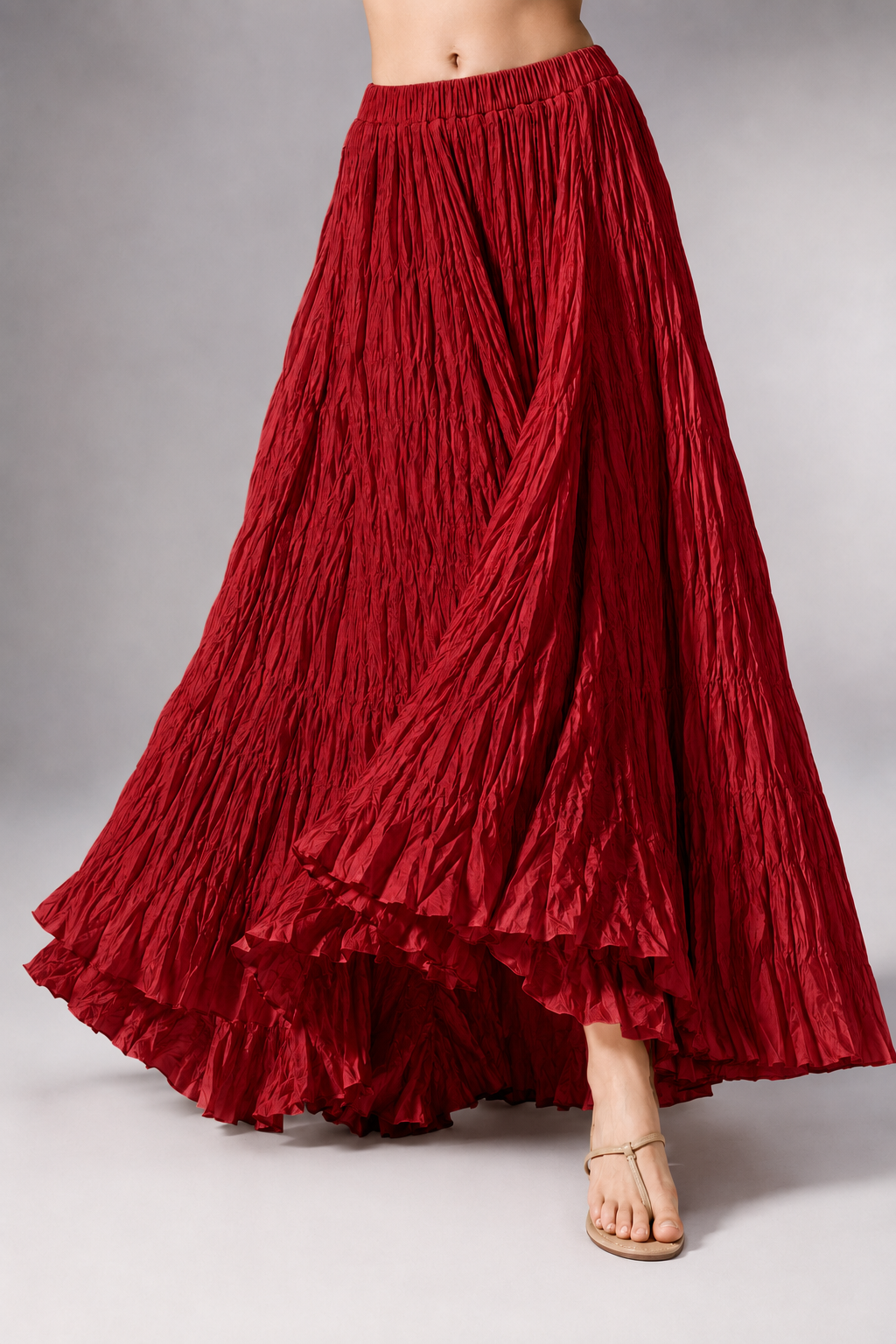 Ottavia High-Waist Pleated Maxi Skirt