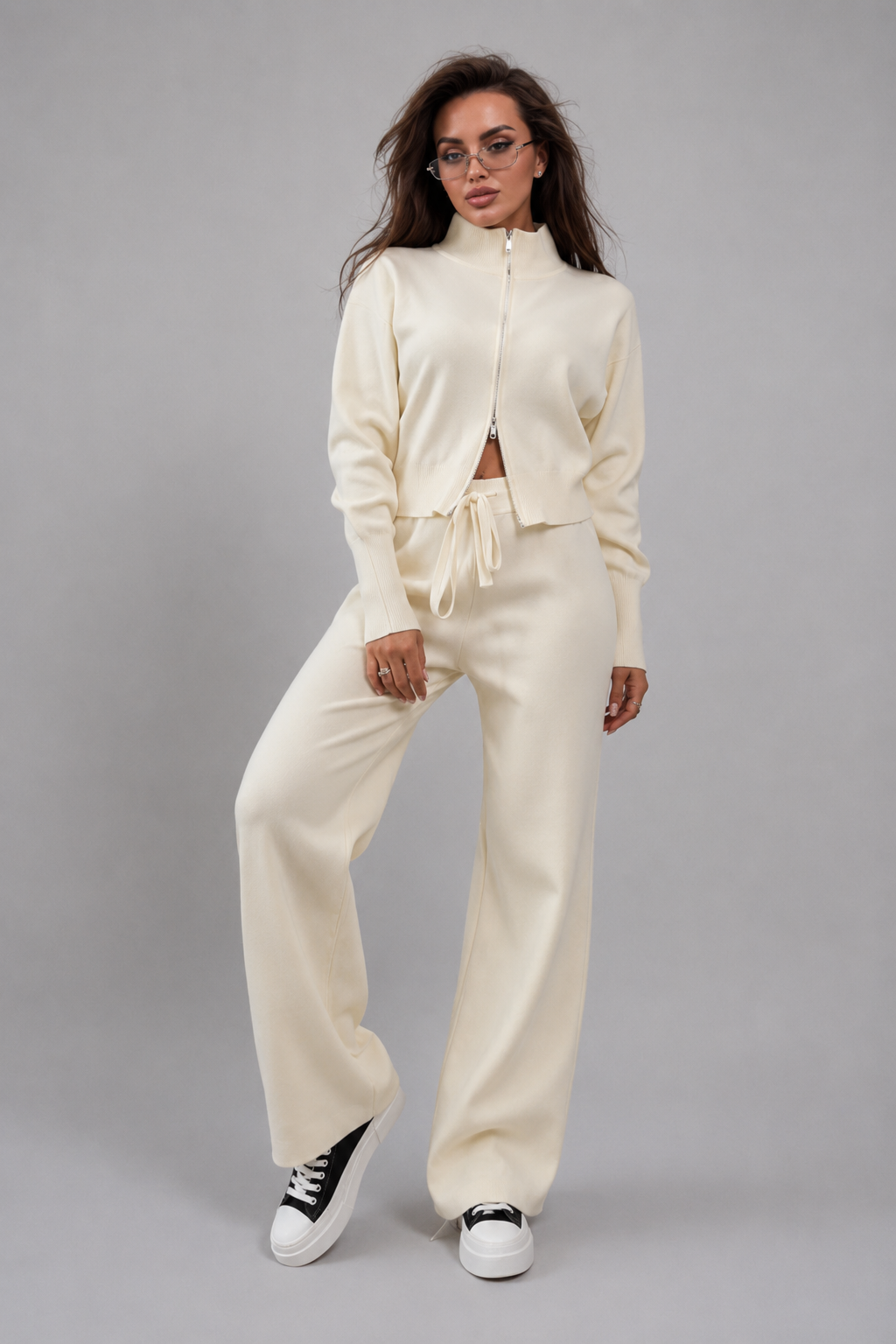 Evie Zip Cardigan & Knit Trouser Set