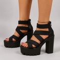 Zarelle Cross-Strap Platform Heel Sandals