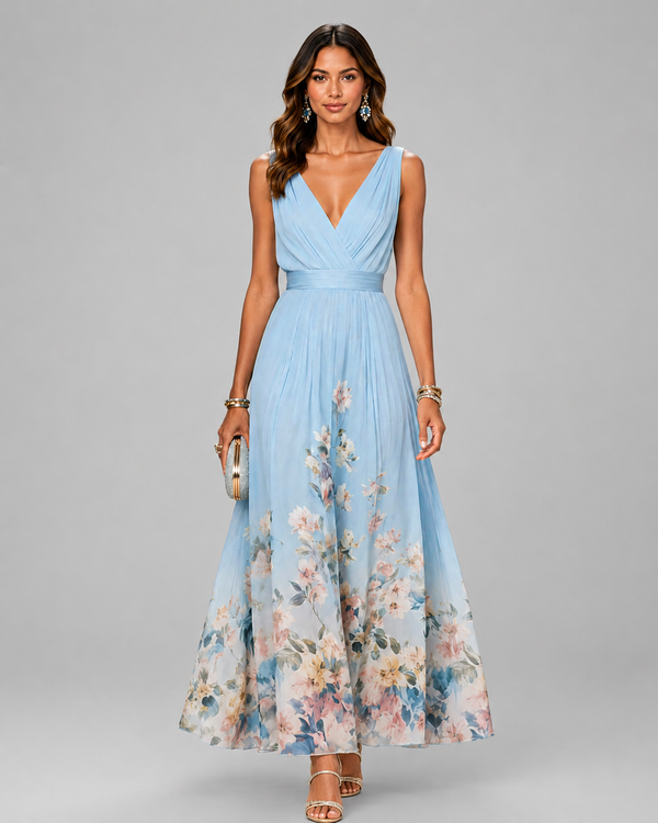 Vivienne Floral V-Neck Wedding Guest Maxi Dress - product image 1
