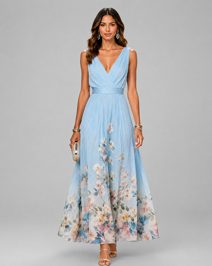 Vivienne Floral V-Neck Wedding Guest Maxi Dress - product image 1