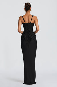 Cornelia Square-Neck Corset Maxi Dress - Black - product image 2