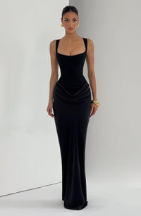 Cornelia Square-Neck Corset Maxi Dress - Black - product image 6
