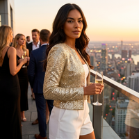 Calienne Sequin Cropped Blazer