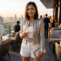 Calienne Sequin Cropped Blazer