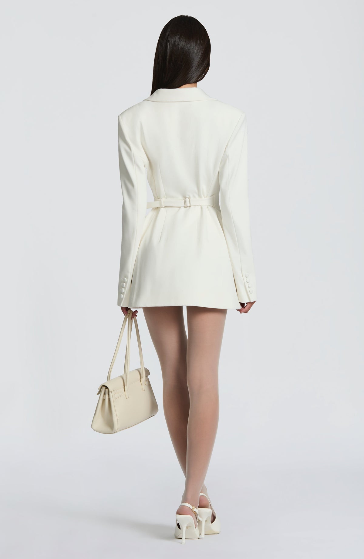 Maeve Tailored Blazer Mini Dress - Ivory - product image 4