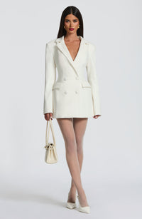 Maeve Tailored Blazer Mini Dress - Ivory - product image 1